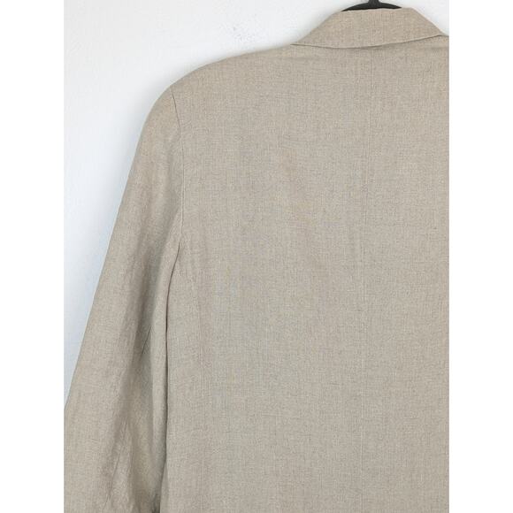 Talbots Blazer Jacket Irish Linen Coastal Neutral Spring Summer Beige Size 10 - Picture 5 of 9